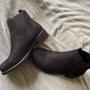 Black Suede Heeled Booties